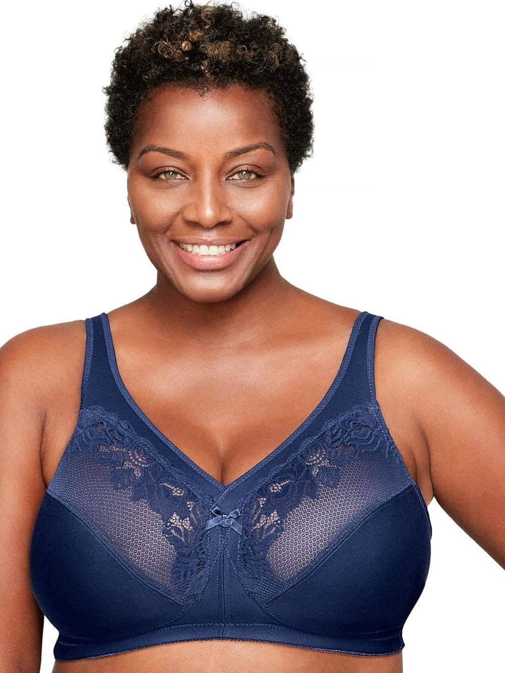 Glamorise Full Figure MagicLift Wirefree Minimizer Support Bra 1003 Blue 40DD